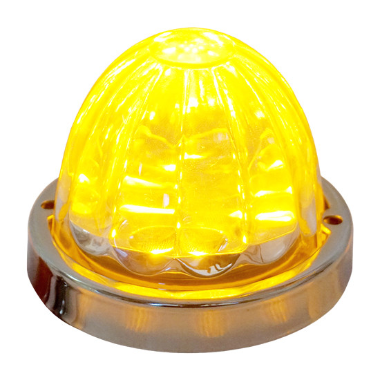 Legendary 3 Inch Watermelon Light W/ SS Bezel - Amber LED / Clear Glass Lens