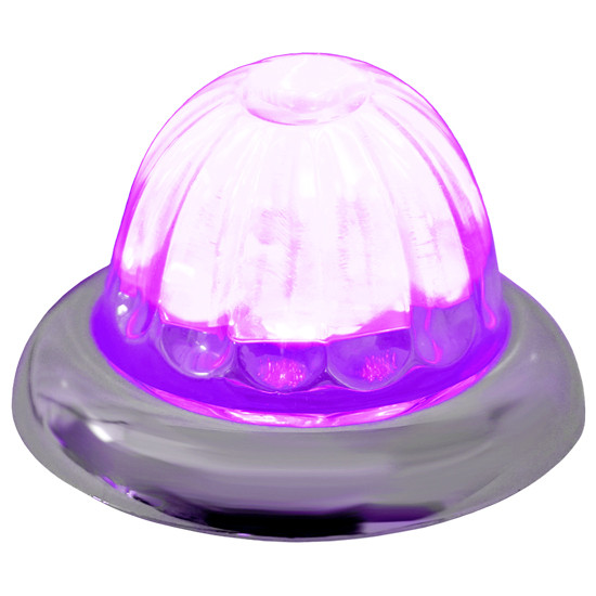 Legendary 1-1/2 Inch Watermelon Light, Stud Mount - Purple LED / Clear Glass Lens