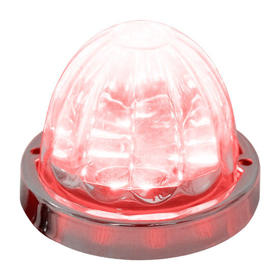 Legendary 3 Inch Watermelon Light, SS Curved  Bezel- Red LED / Clear Glass Lens