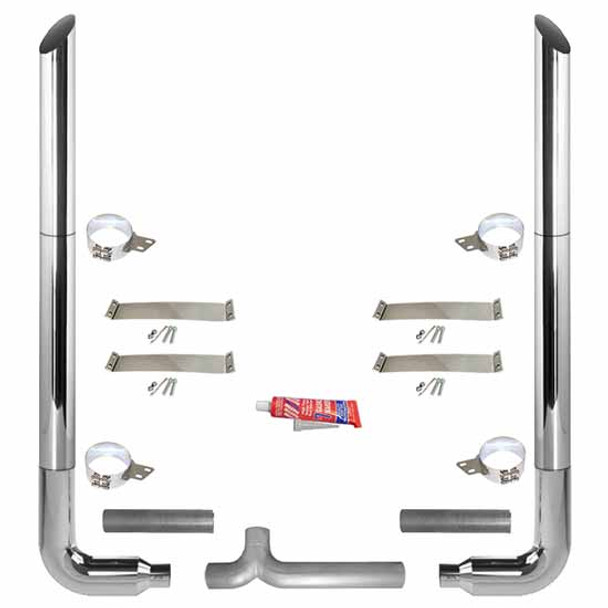 BESTfit 6-5 X 96 Inch Chrome Exhaust Kit W/ Miter Stacks & OE Style Elbows