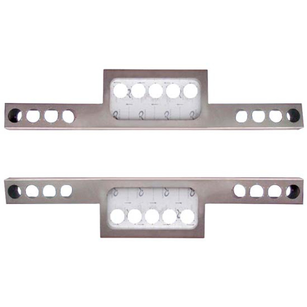 96 Inch 12 Gauge SS Rear T-Bar Style Light Bar W/ 13 Round 4 Inch Light Holes