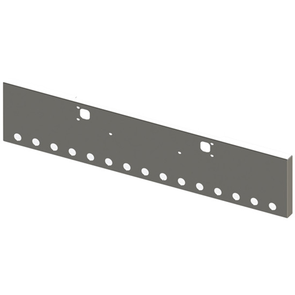 Lincoln 20 Inch Chrome Steel Texas Boxed End Bumper W/ Mounting & Tow Holes, 15 RND 2In Light Holes  For Kenworth W900B