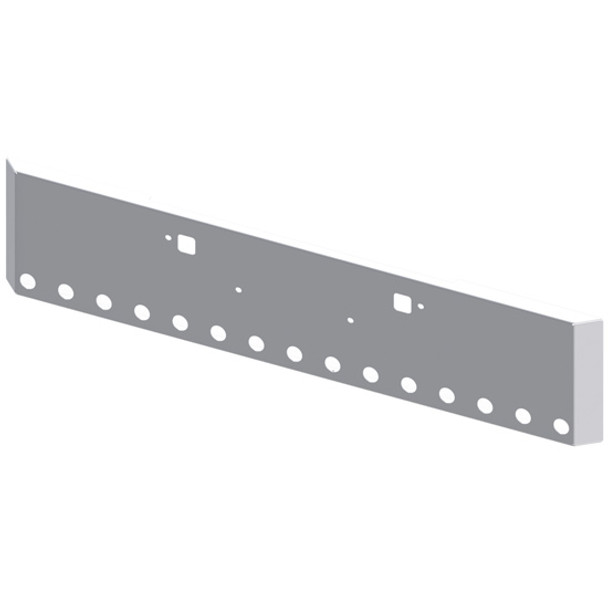 Chrome 20 Inch Texas Mitered End Bumper W/ Tow Holes & 15 Rnd 2 In Light Holes  For Kenworth W990