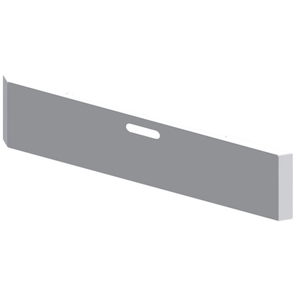 Lincoln Chrome 22 Inch Chrome Plated SS Texas Blind Mount Mitered End Bumper, 10 Gauge W/ Tow Holes & Black Steel Mounting Plates For Freightliner Classic 132Xl, 120 1990 Thru 2003