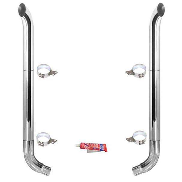 BESTfit 8-5 X 108 Inch Chrome Exhaust Kit W/ West Coast Turnout Stacks & OE Style Elbows