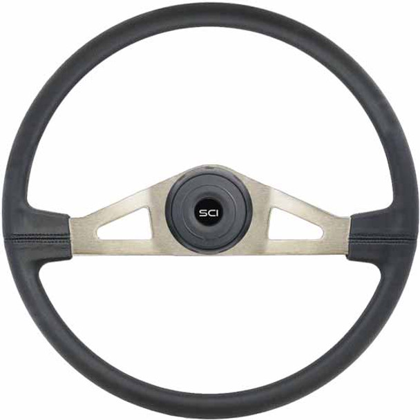 20 Inch Nickel 2 Spoke Black Poly Thunderbolt Steering Wheel