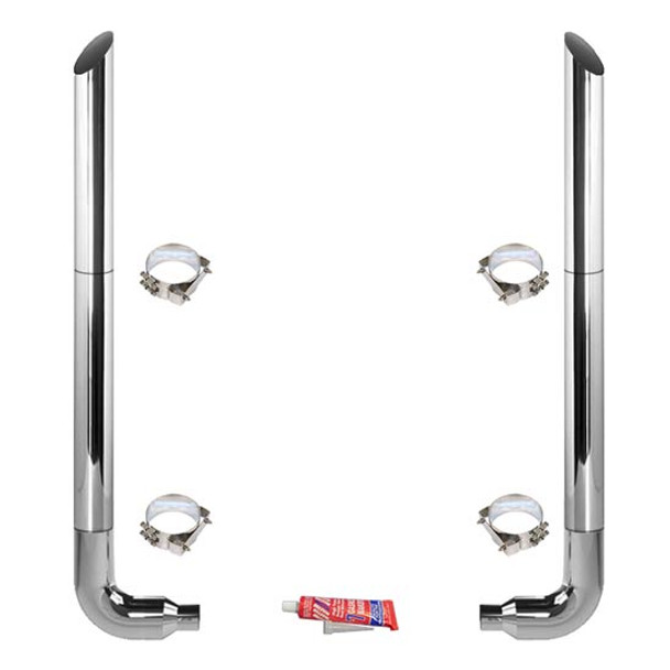 BESTfit 6-5 X 108 Inch Chrome Exhaust Kit With Miter Stacks For Freightliner Classic & FLD