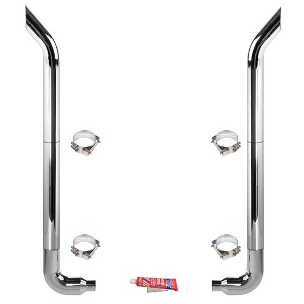 BESTfit 6-5 X 108 Inch Chrome Exhaust Kit With Bull Hauler Stacks For Freightliner Classic & FLD