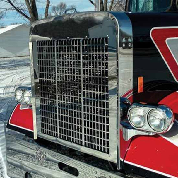 Polished Stainless Steel Old School Grille Insert For Freightliner Classic Custom Hoods