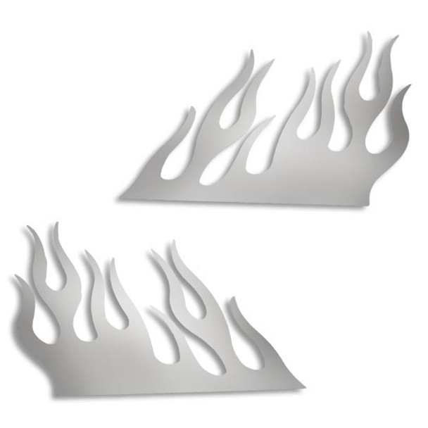 Stainless Steel Front Side Of Hood Trim W/ Flames For Freightliner Classic