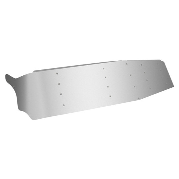 15 Inch Stainless Steel Gangster Drop Visor For Freightliner Classic & FLD Flat Top W/ Door Mounted Mirrors