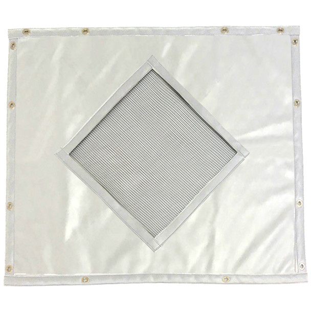 White Non Quilted Vinyl Winter Front Standard Diamond Cutout For Freightliner Coronado Glider