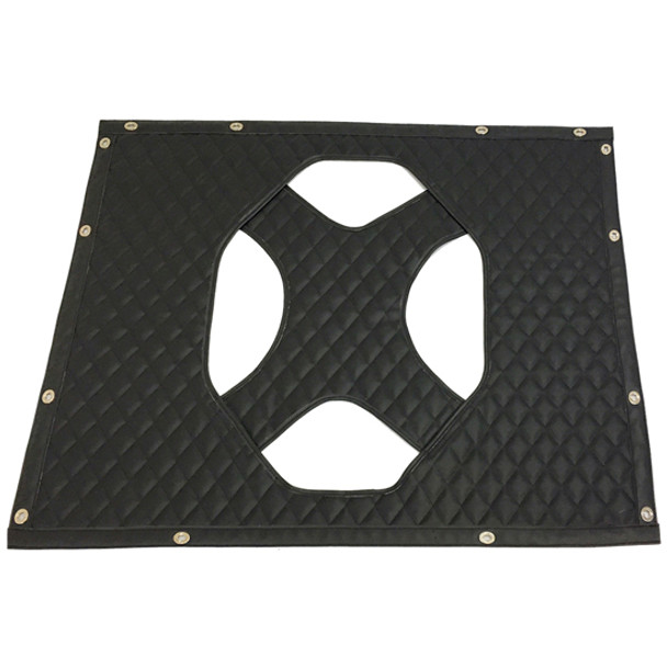 Black Quilted Vinyl Winter Front Oval X Design For Freightliner Coronado Glider