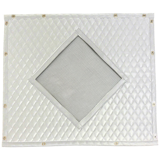 White Quilted Vinyl Winter Front Standard Diamond Cutout For Freightliner Coronado