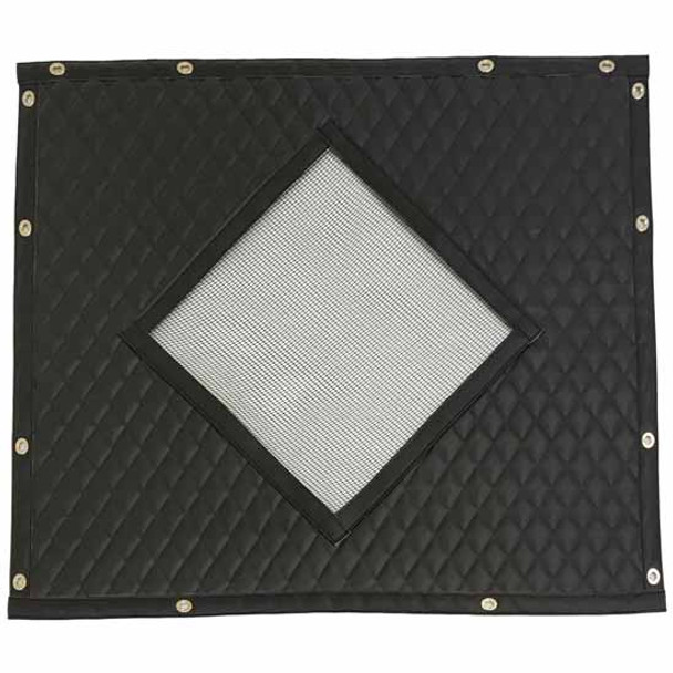 Black Quilted Vinyl Winter Front Standard Diamond Cutout For Freightliner Coronado 2010-Current