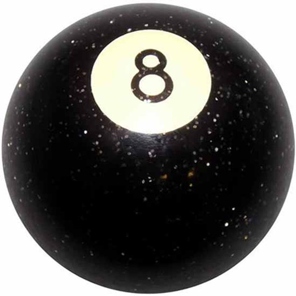 2.25 Inch Round 8 Ball Black Glitter Billiard Ball Shift Knob For 9, 10, 13, 15 & 18 Speed Transmissions
