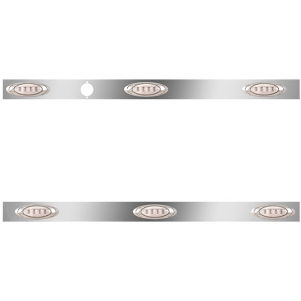 Stainless Steel Cab Panels W/ Amber LEDs & Driver Side Heater Plug Hole - Pair For International 9400