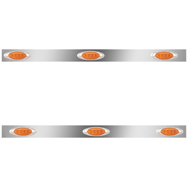 Cab Panels 3 Inches Wide W/ P1 Amber LEDs - Pair For International 9900, International Cab Panels 3 Inches Wide W/ P1 Amber LEDs - Pair For International 9900, International