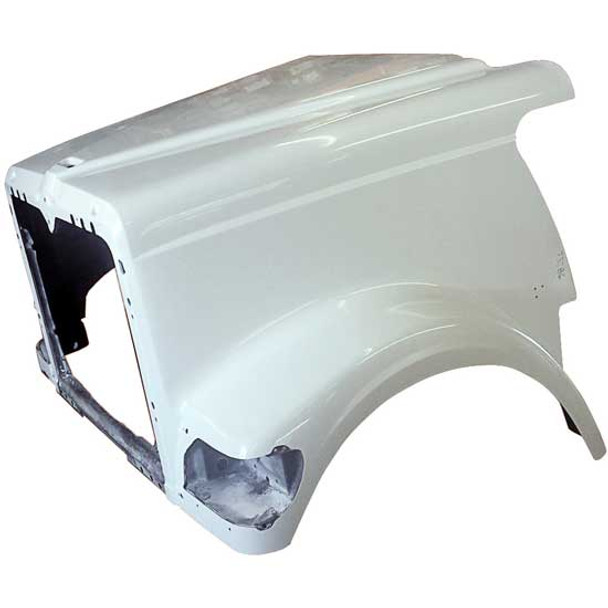Jones Performance Fiberglass Hood W/ Curved Cowl & External Air Cleaner For International 5900I & 9900I SFA
