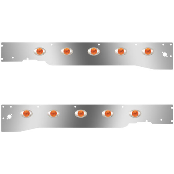 Cab Panels W/ Dual Step Light Holes, 10 P3 Amber/Amber LEDs For Kenworth T660 W/ RME 2013-2017