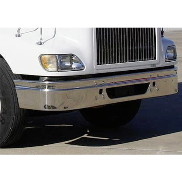 BESTfit 13 Inch Chrome Bumper W/ Tow & Vent Holes For International 9200I & 9400I 1997-Newer