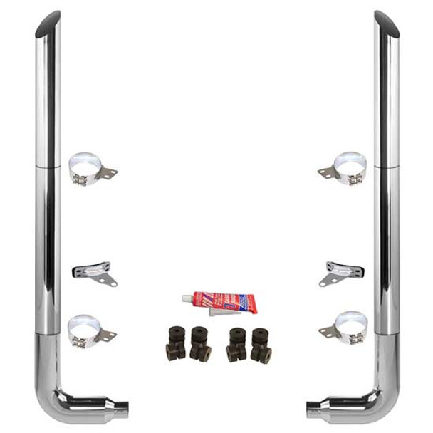 BESTfit 7-5 X 108 Inch Chrome Exhaust Kit W/ Miter Stacks & Long Drop Elbows