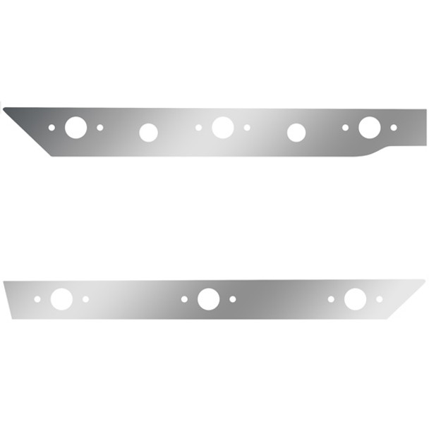 3-2 Inch Stainless Steel Cab Panel W/ 3 P1 Light Holes, Dual Plug Holes