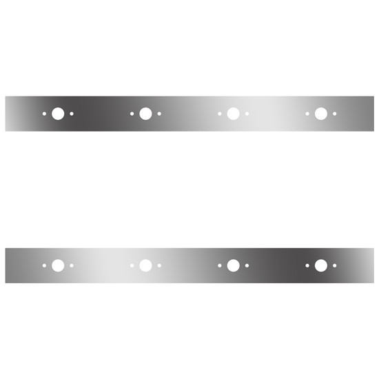 2.5 Inch Stainless Steel Sleeper Panel W/ 4 P3 Light Holes - Pair
