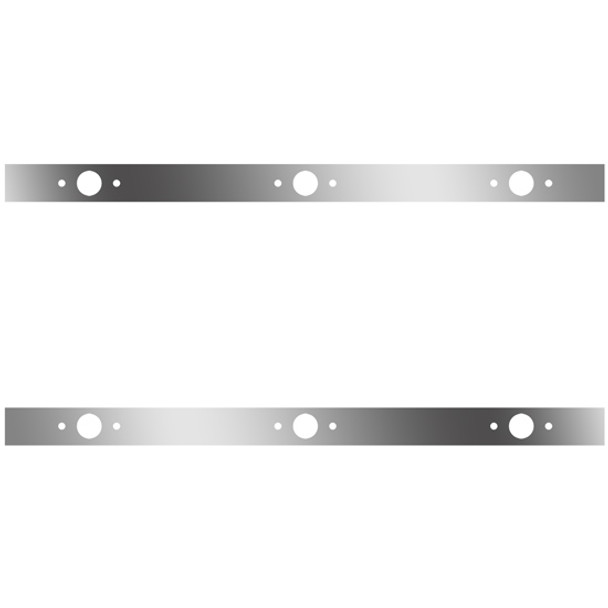Stainless Steel Sleeper Panels W/ M1 LED Millennium Light Hole Cutouts For 62 inch Kenworth Sleeper