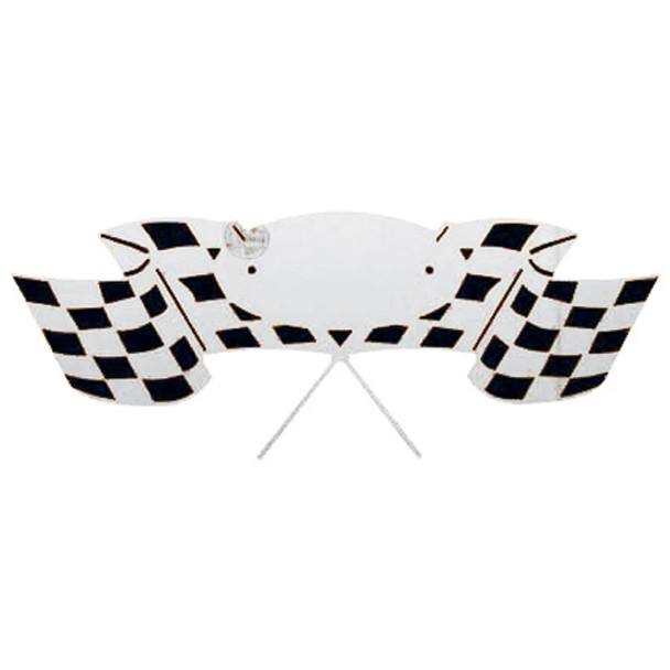 Stainless Steel Checkered Flag Emblem Accent For Peterbilt