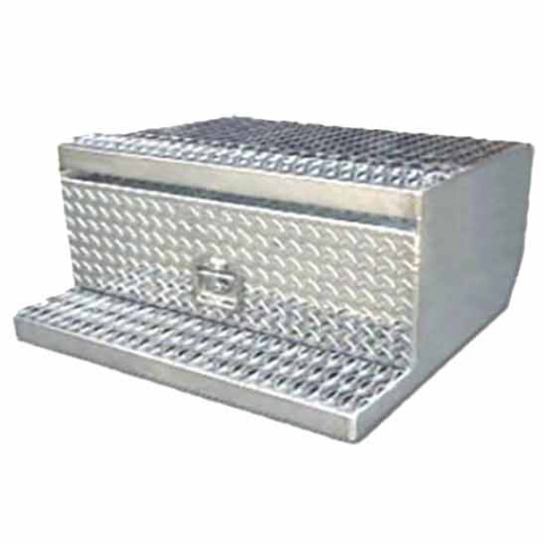 CSM Aluminum Diamond Plate Tool Box, 24 x 30 x 15 Inch With Perforated Step For Peterbilt