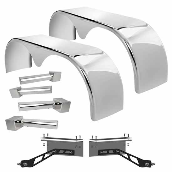 Hogebuilt 105 Inch 304 Stainless Steel Low Rider Teardrop Full Fender Kit  For Flex Air Suspension