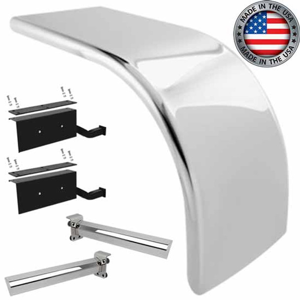 Hogebuilt 80 Inch 304 Stainless Steel Long Drop Half Fender Kit  For New Low Air Leaf Suspension