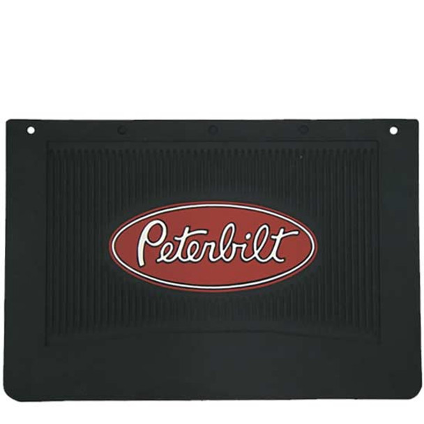 12 X 18 Inch Rectangle Black Rubber Peterbilt Logo Mud Flap