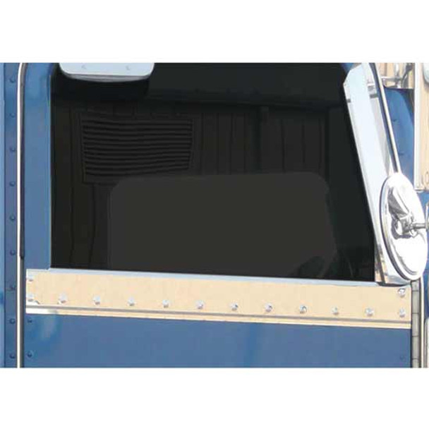 Stainless Upper Door Sill Trim For Peterbilt With Cab Mount Mirrors 2006 & Newer-Tape Mount