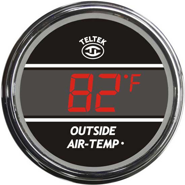 Red Digital Outside Air Temp Gauge W/ Chrome Bezel For Peterbilt