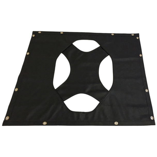 Black Non Quilted Vinyl Winter Front Oval X Design  For Peterbilt 389