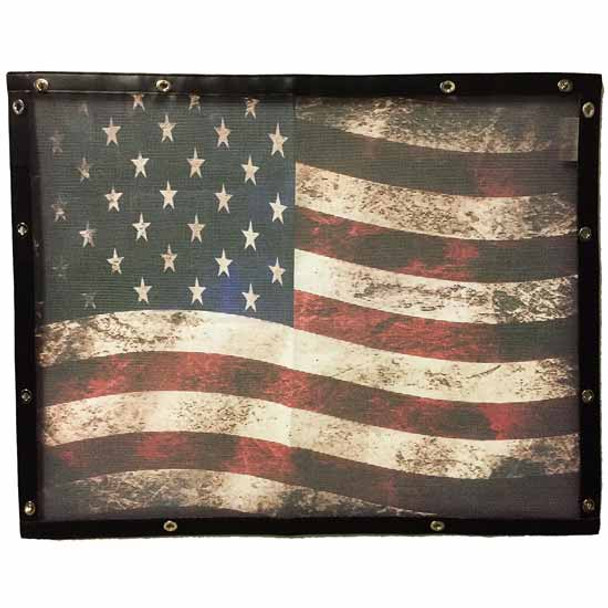 Mesh Old Glory Flag Bug Screen For Peterbilt 579 W/ 2nd Generation Hood - Attaches By Snaps