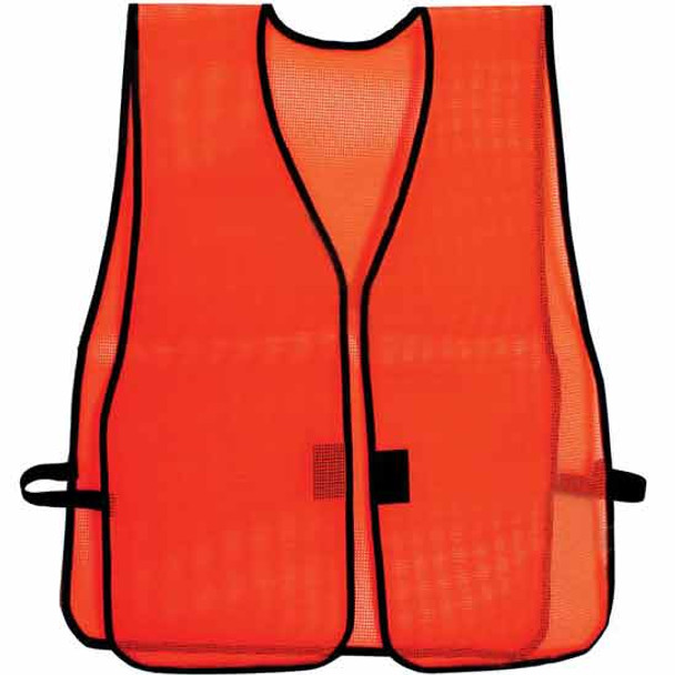 Reflective Orange Vinyl Polyester Mesh Vest - One Size For Most