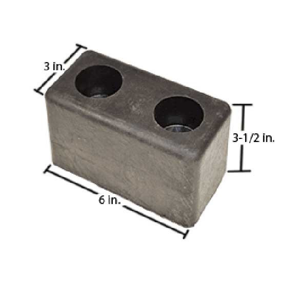 Rubber 3 X 6 X 3 Inch Dock Bumper