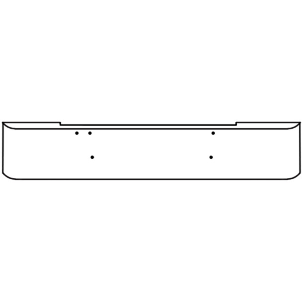20 Inch Chrome Texas Square Bumper W/ Mounting Holes Only For Kenworth K100E Cabover 1984-1999