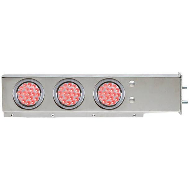 Stainless Spring Loaded Rear Light Bars W/ 6 - 4 Inch Dual Revolution Red/Clear LEDs & 2.5 Inch Bolt Spacing