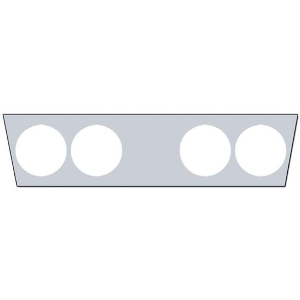 8 Inch Stainless Steel Angled Rear Center Light Panel W/ 4 - 4 Inch Light Holes