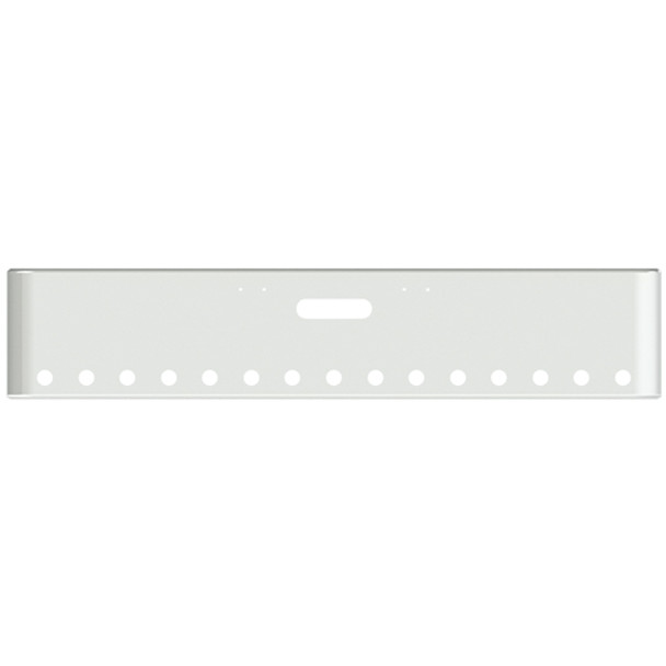 18 Inch Chrome Texas Rolled End Bumper W/ Holes For Center Tow & 15 Round 2 Inch Lights Freightliner Classic 2000-2002