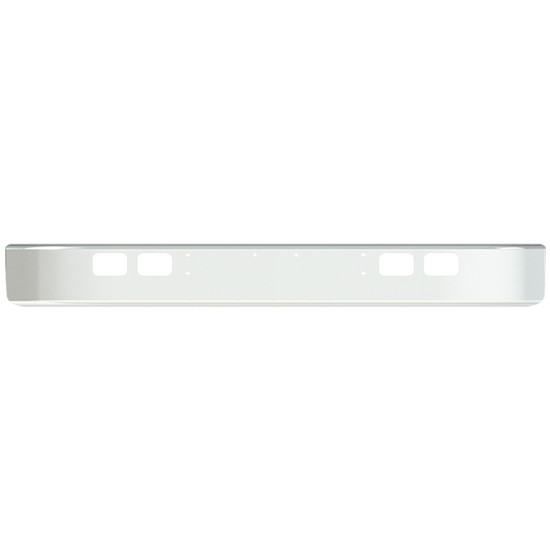 10 Inch 7 Gauge Chrome Steel Factory Style Bumper W/ Hitch & Square Fog Light Holes For International 4700-4900 & 8100-8300