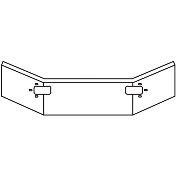 12 Inch Chrome Break Back Bumper W/ Tow Holes At Each Break Back, Open Ends For Mack CL