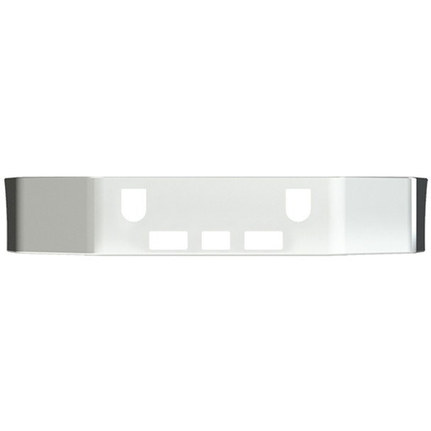16 Inch Chrome Wrap Around Bumper W/ Tow, Step & Square Fog Light Holes For Mack CX613