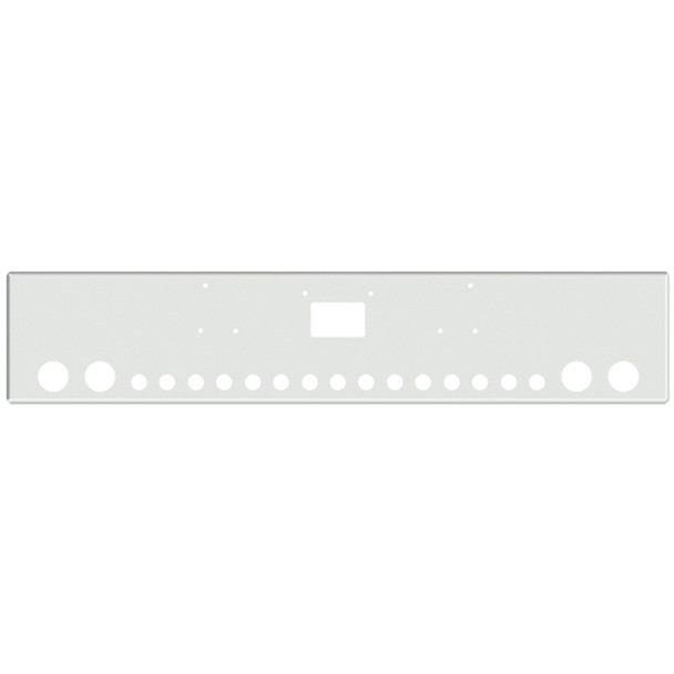 20 Inch Chrome Texas Boxed End Bumper W/ 4 Rnd 4 Inch + 15 Rnd 2 Inch Light, Mount & Tow Holes For Peterbilt 357 SFA, 378 SFA, 379