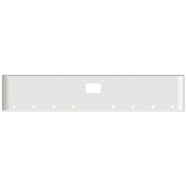 20 Inch Chrome Steel Texas Square Bumper W/ Mounting & Tow/Hitch Holes 11 M1 Millennium Light Holes For Peterbilt 357 SFA, 378 SFA, 379