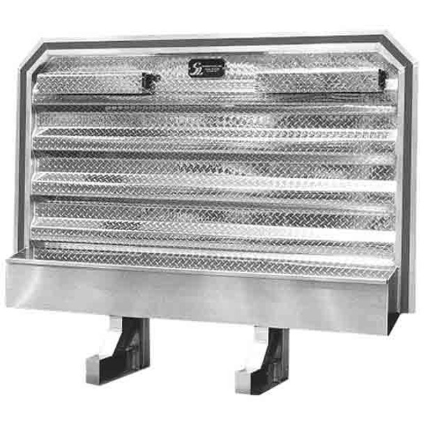 Sturdy-Lite Diamond Plate Aluminum Cab Rack, 68 x 80Inch W/ 2 Chain Racks & Chain Tray
